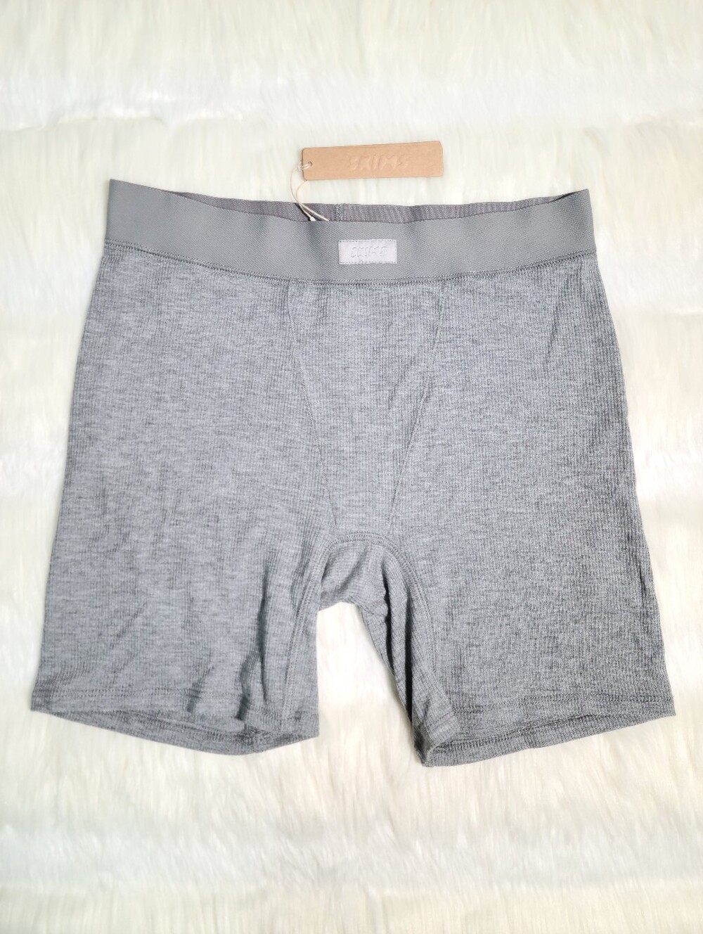 SKIMS Soft Lounge Boxer Short Heather Grey Women Small NEW